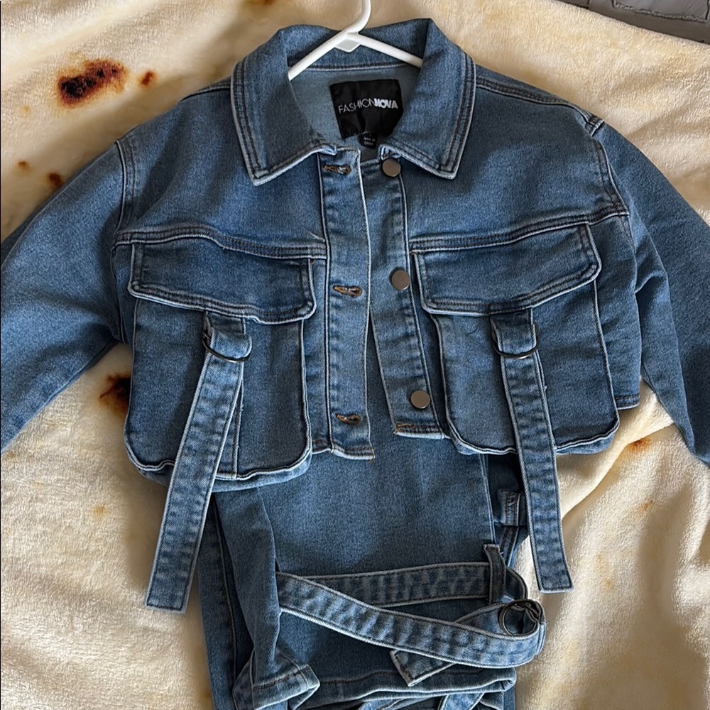Fashion Nova Love Hurts Cargo Jean Set
